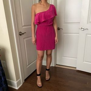 MYNE hot pink one shoulder mini dress